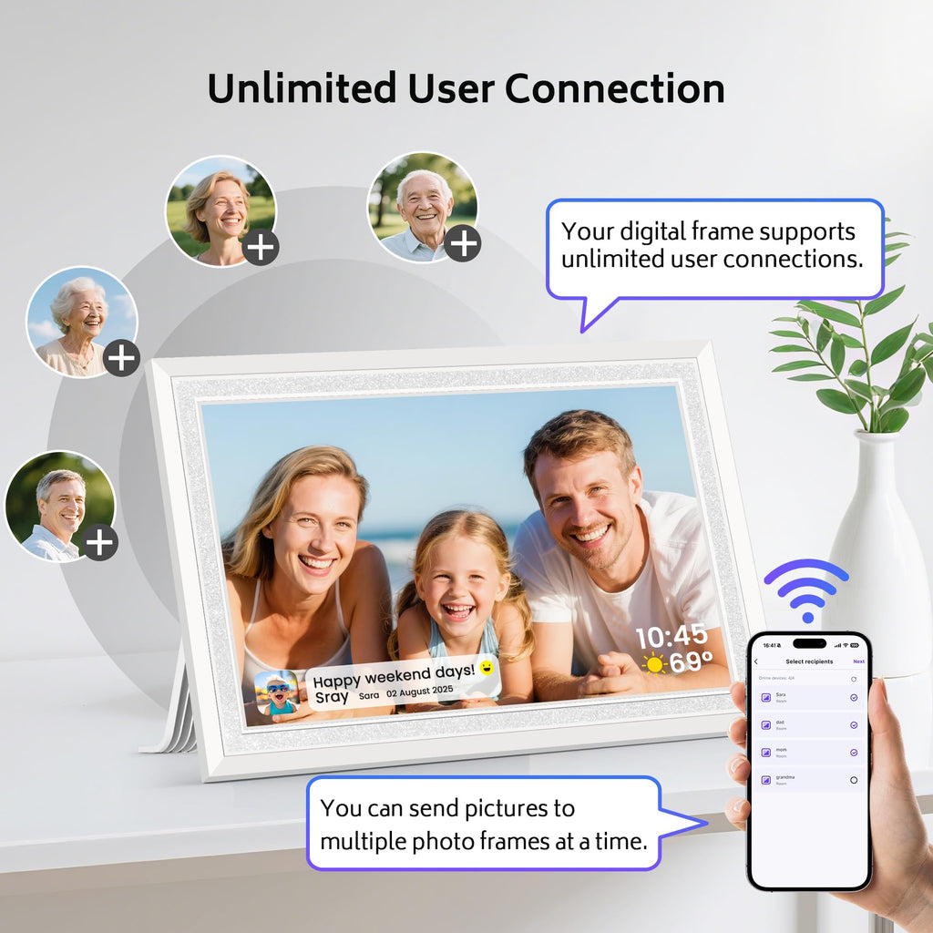 Uhale 10.1" Digital Picture Frame 32GB Momery WiFi Electronic Photo Frame