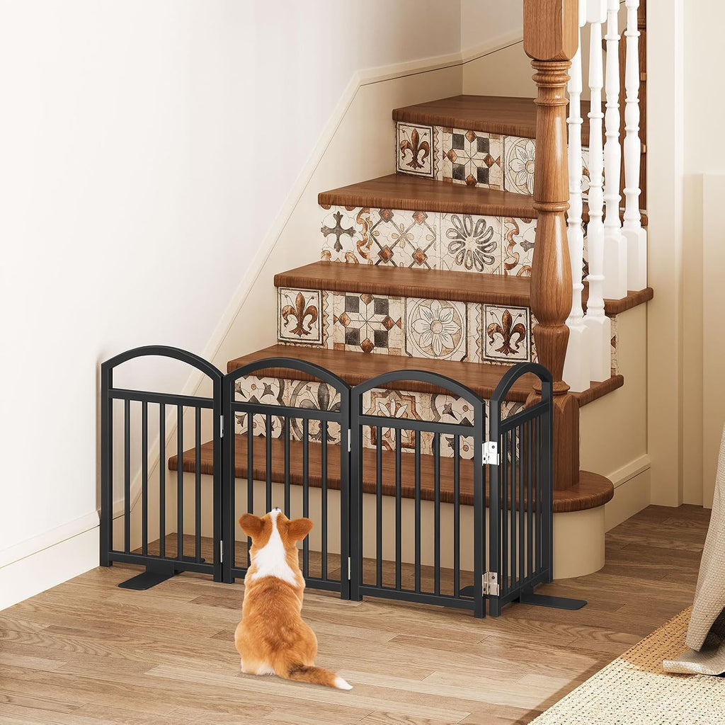 Short Dog Gate Indoor, 19.69" H Freestanding Small Dog Door Gates with Support Feet, Expands Up to 48" Wide Foldable