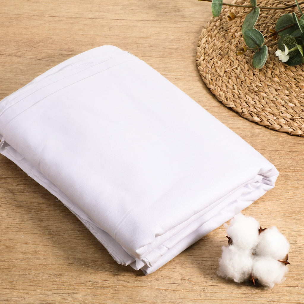 10Yds White Cotton Fabric, Natural Cotton Poplin Fabric by The Yard