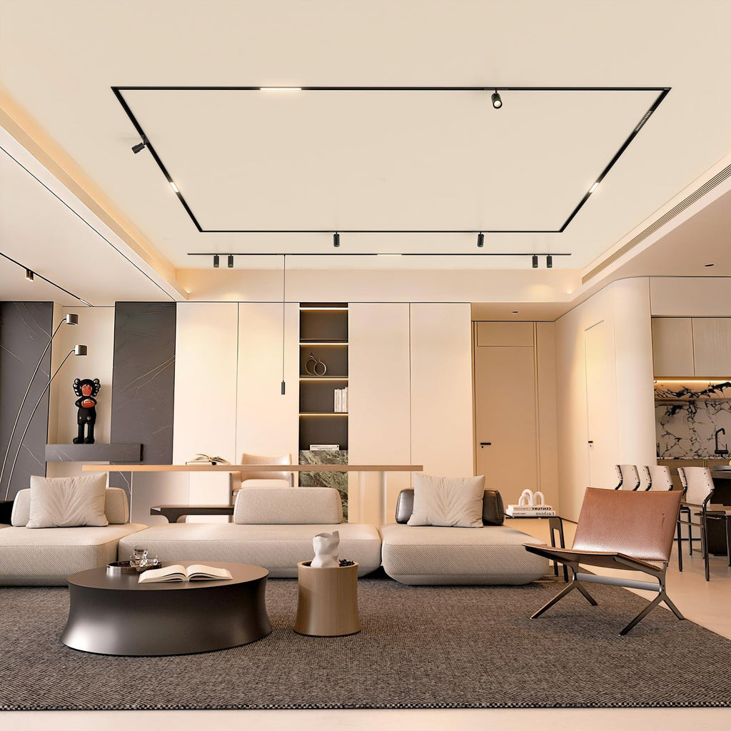 Magnetic Track Lighting Rail, 4-Wire Recessed Aluminum Rail
