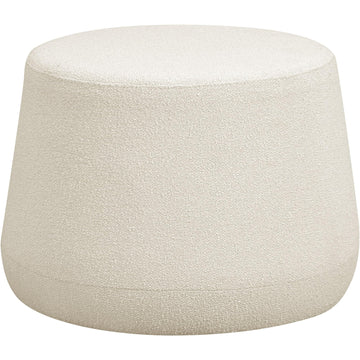 24" Waverly Ottoman Round Elegant Boucle Fabric, Stationary Ottomans, Backless Chair, Footrest, Footstool Office