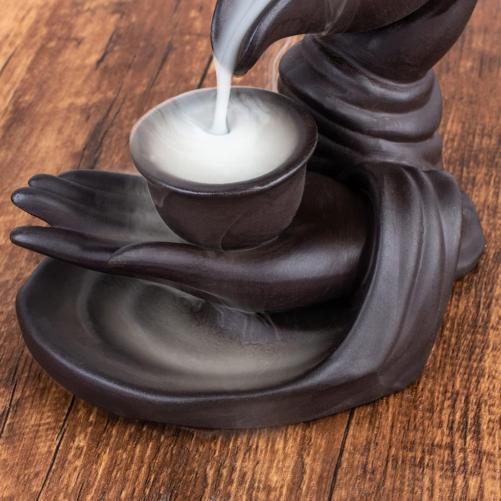 Waterfall Incense Burner Buddha Hand Backflow Incense Waterfall Burner Smoke Incense Holder Waterfall with 100 - Set of 100
