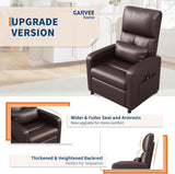 GarveeHome Power Recliner Chair, Adjustable Electric Recliner Ergonomic Overstuffed PU Leather Single Sofa, Tall Back