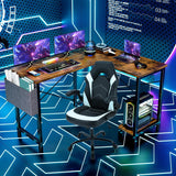 L Shaped Desk Computer Gaming Corner Table 51 Inch Home Office Writing Student Work PC Workstation with Side Storage