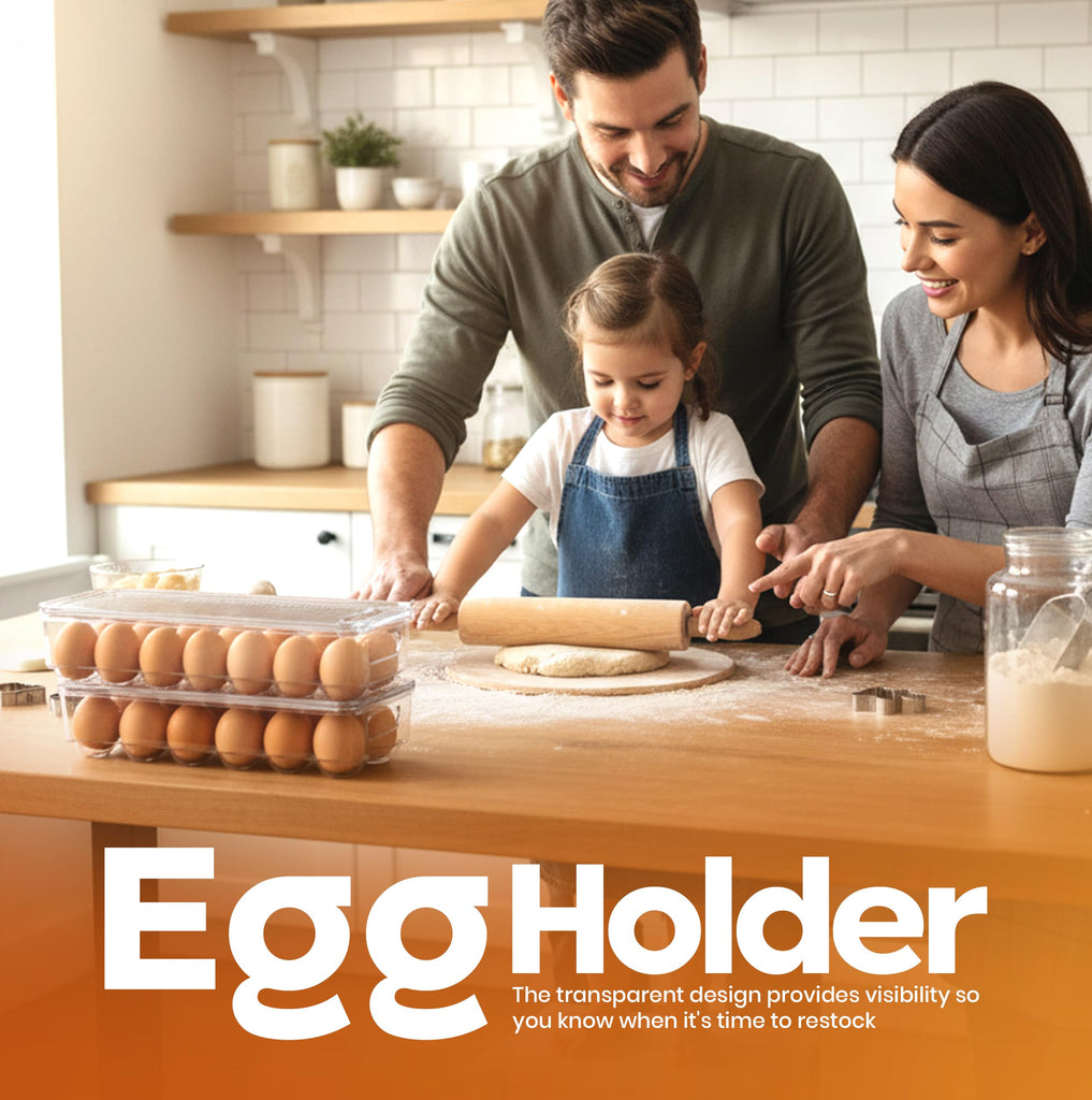Egg Holder for Fridge, Stackable Egg Container, 1 Pack, Clear