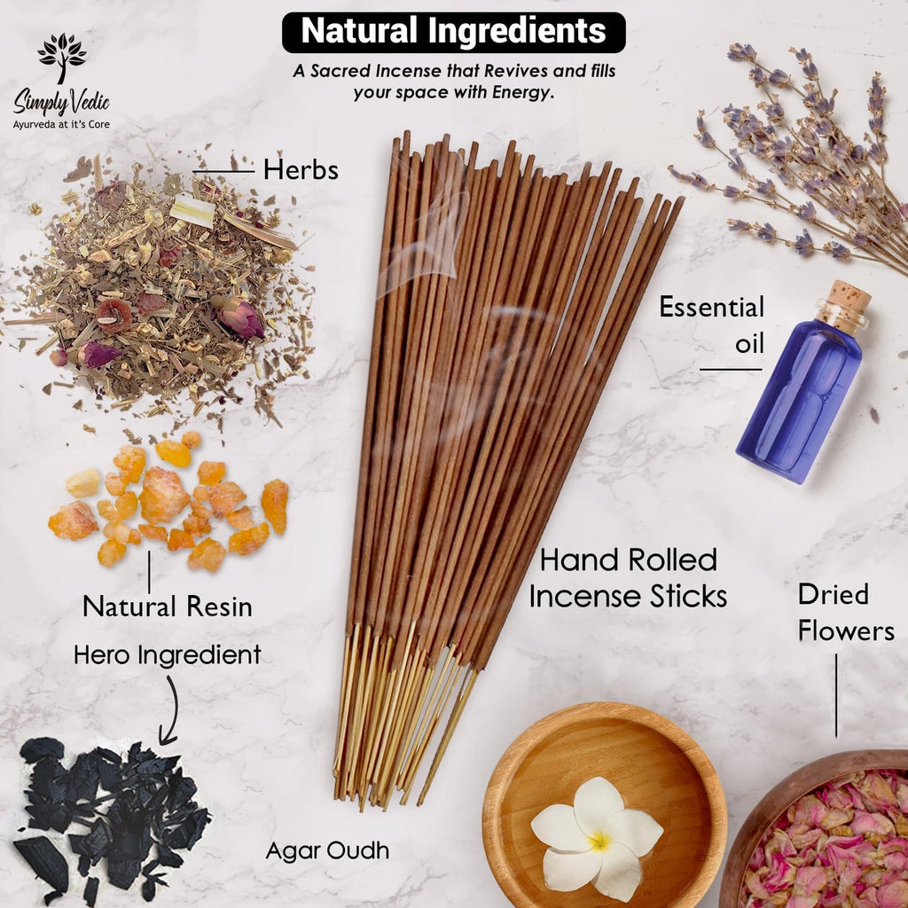 Agar Oudh Incense Stick (Approx 135 Sticks, 250 Grams) Premium Handmade Agarbatti with Insense Holder| Lasts 45 - Set of 135