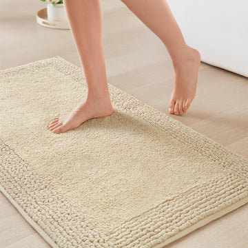 Splendor Reversible 100% Cotton Bath Rug, 20 x 30, Natural