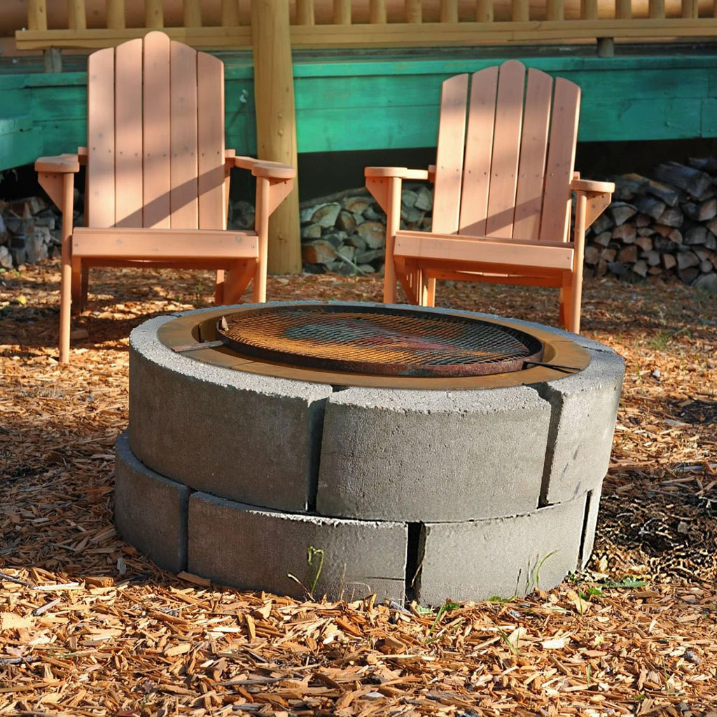 Outdoor Fire Pit Ring-27.5" Outer 23.6" Inter-Round Fire Pit Insert-Corten Steel Firepit Liner Heavy Duty Metal