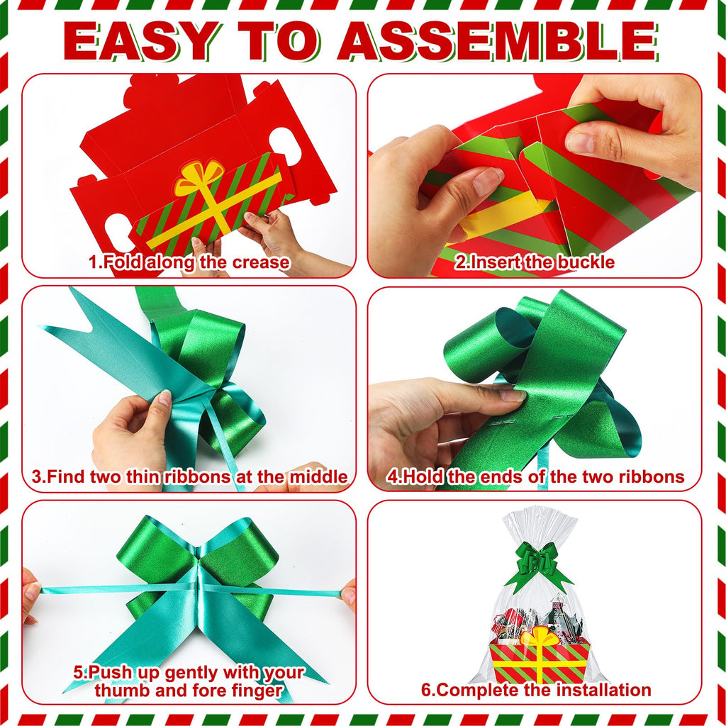 72 Pcs Christmas Gift Baskets Empty to Fill Kit DIY Basket for Gifts Empty Bulk Market Tray Favor with Handles Clear