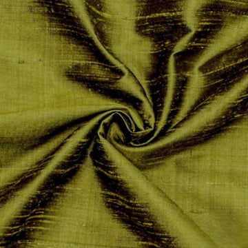 Olive Green 100% Pure Silk Dupioni Fabric By The Yard, 6 Continuous Yards 41 inches Width Pure Raw Silk Solid Color