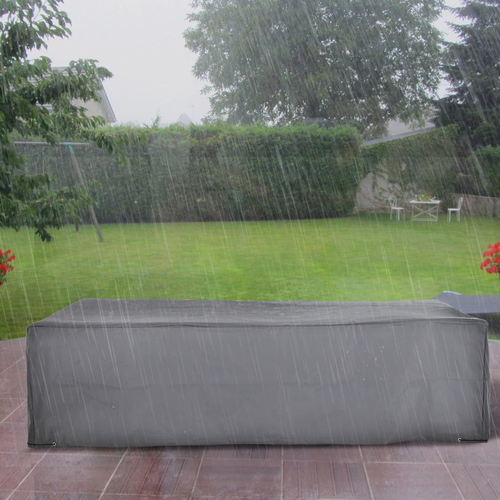 97" x 65" x 26" Heavy Duty Outdoor Sectional Sofa Cover Gray