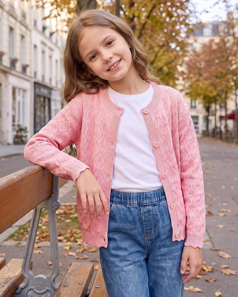 Knit Cardigans Long Sleeve Button Down Cropped Sweaters