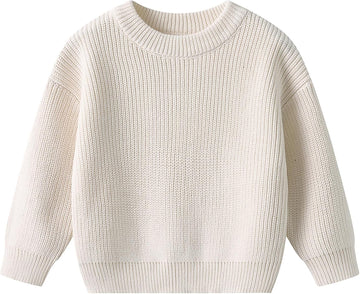 Baby Knit Sweater Toddler Boys Girls Warm Sweater Soild Pullover Round Neck Top Clothes Fall Winter Outfits