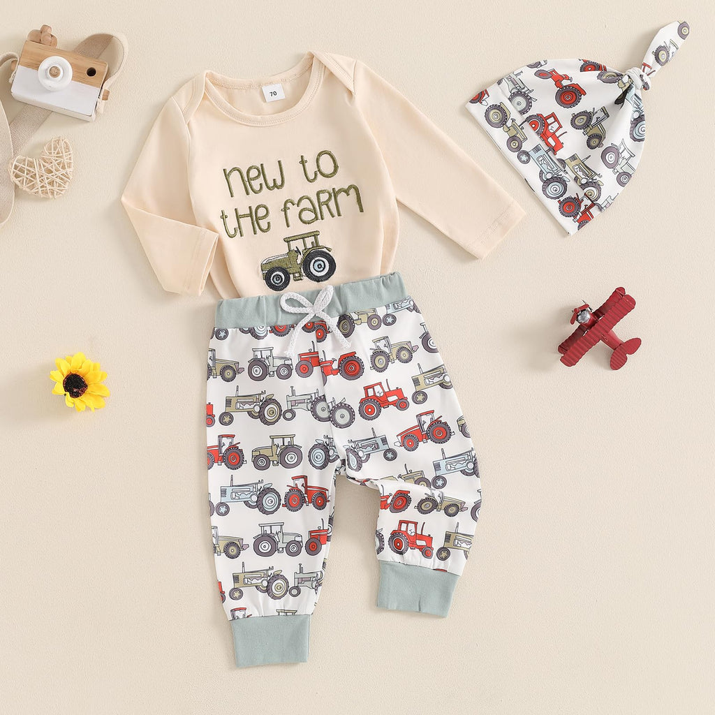 Boy Outfit Newborn Little Brother 3 6 9 12 Romper Infant Letter Print Onesie+ Pants+Hat 3PCS Clothes (New to the