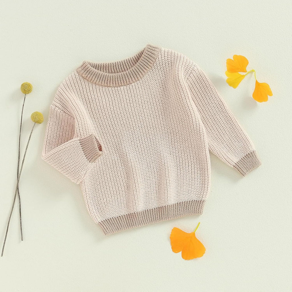 Infant Toddler Baby Girl Boy Knit Sweater Crewneck Chunky Sweatshirt