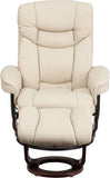 Modern Reclining Lounge Chair and Ottoman — Beige