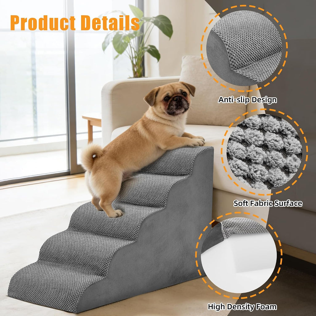 5-Step Dog Stairs for Large Dogs and Cats, 22in H Dog Steps