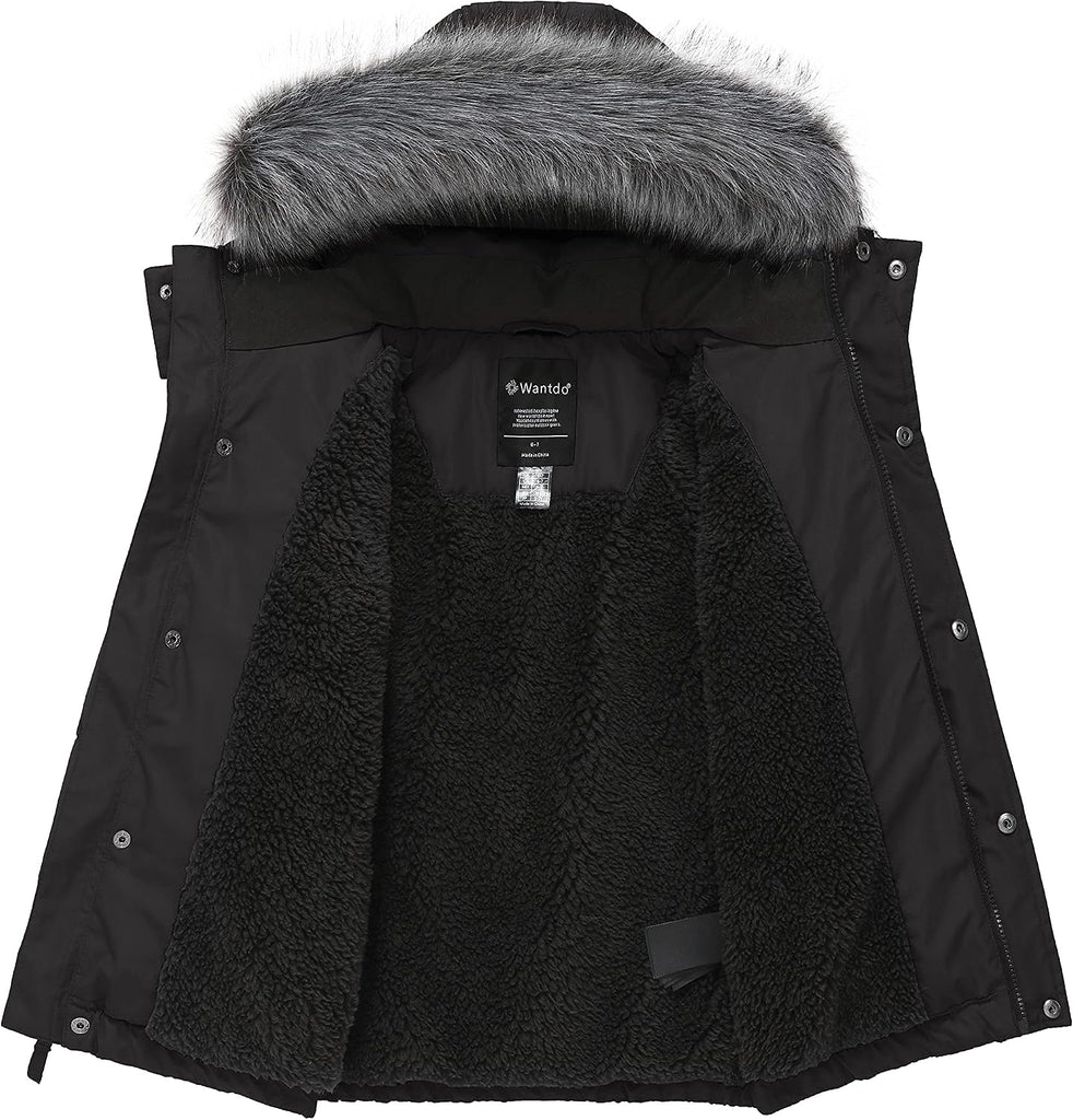 Boys' Winter Coat Waterproof Puffer Jacket with Detachable Hood