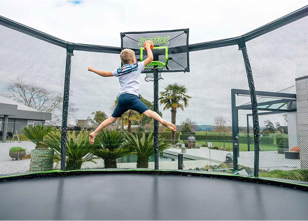 Hero Round Outdoor Backyard Trampoline with Net Safety Enclosure and Ladder - Heavy-Duty Jumping Trampoline Play