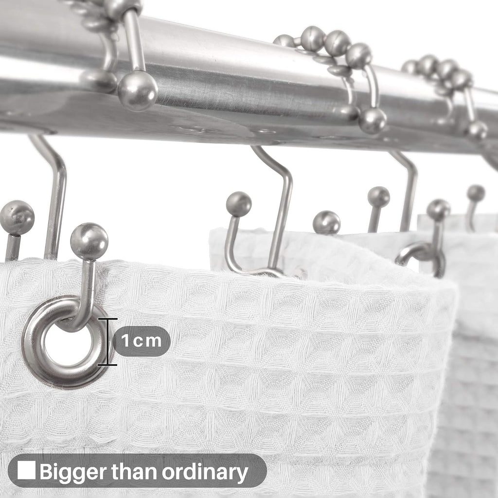 Waffle Weave Shower Curtain Fabric White, 72x72 | Heavy Weight Fabric, Cotton Blend, Hotel Luxury Spa, Machine