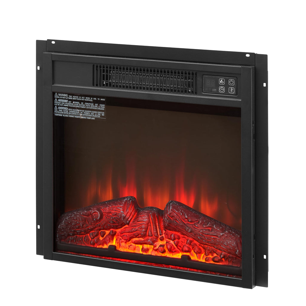 18" Electric Fireplace Insert, 1400W, 6H Timer, Overheat Protection Insert
