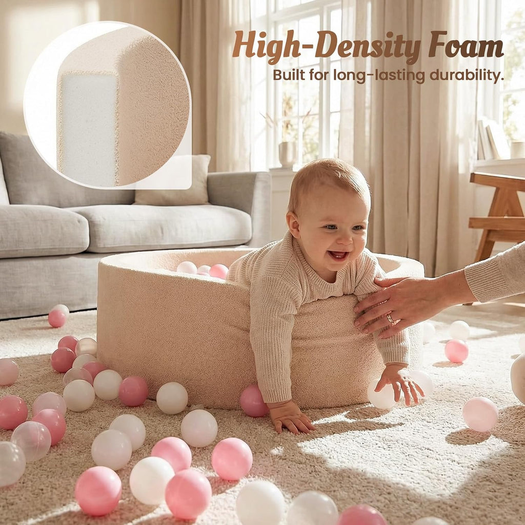 Baby Foam Ball Pit Teddy-Velvet: Ultra-Soft Ball Pit for Toddlers for Indoor Outdoor - Kids Play Toys for Playpen