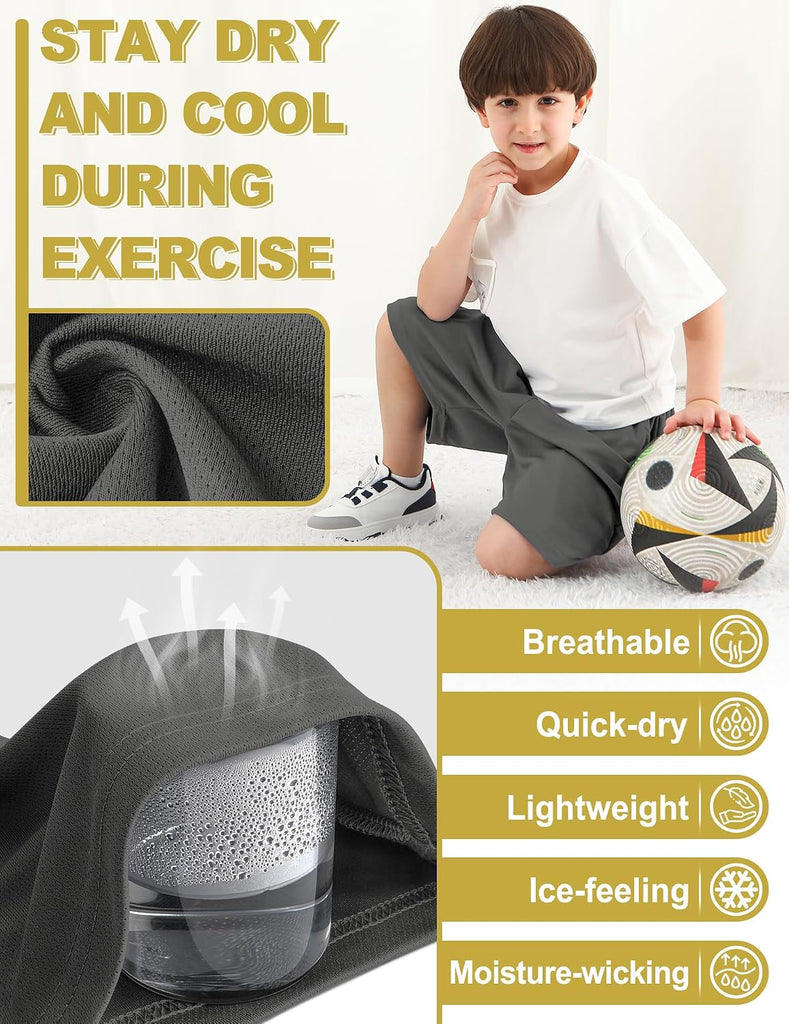 Boys Athletic Shorts Mesh Basketball Soccer Shorts Breathable Quick Dry Running Gym Shorts for Youth