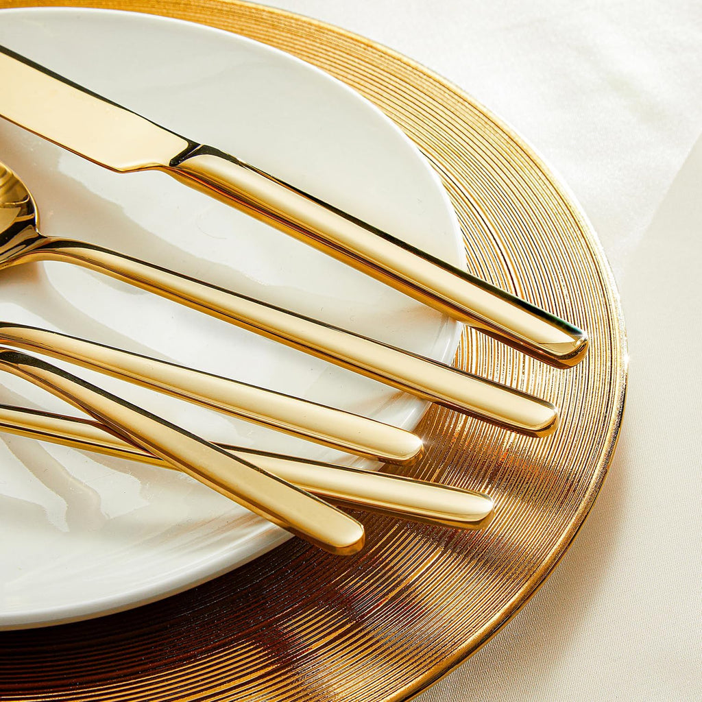 Gold Silverware Set, 20-Piece Flatware Cutlery Set for 4