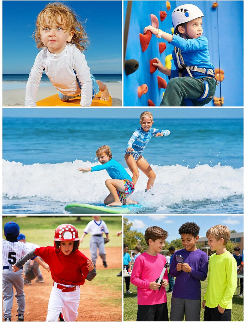 To Youth Neon Shirt Kids UPF 50+ Rash Guard Long Sleeve Athletic Tee