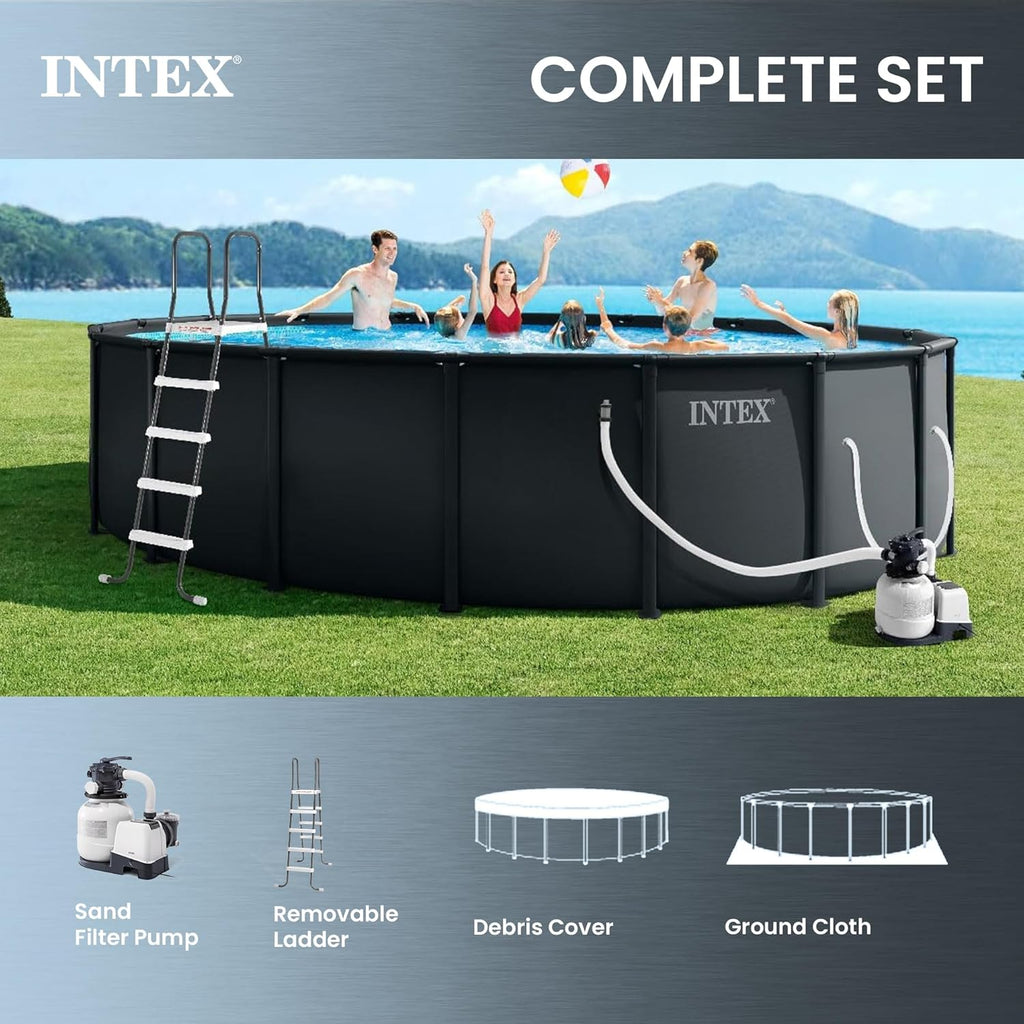 Ultra XTR 18ft x 52in Round Above Ground Swimming Pool Set w/Pump | 26329EP - 2100 GPH Sand Filter Pump, Ladder, Pool