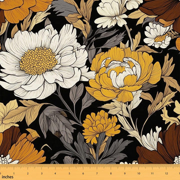Boho Floral Upholstery Fabrics Bohemian Flowers Fabric