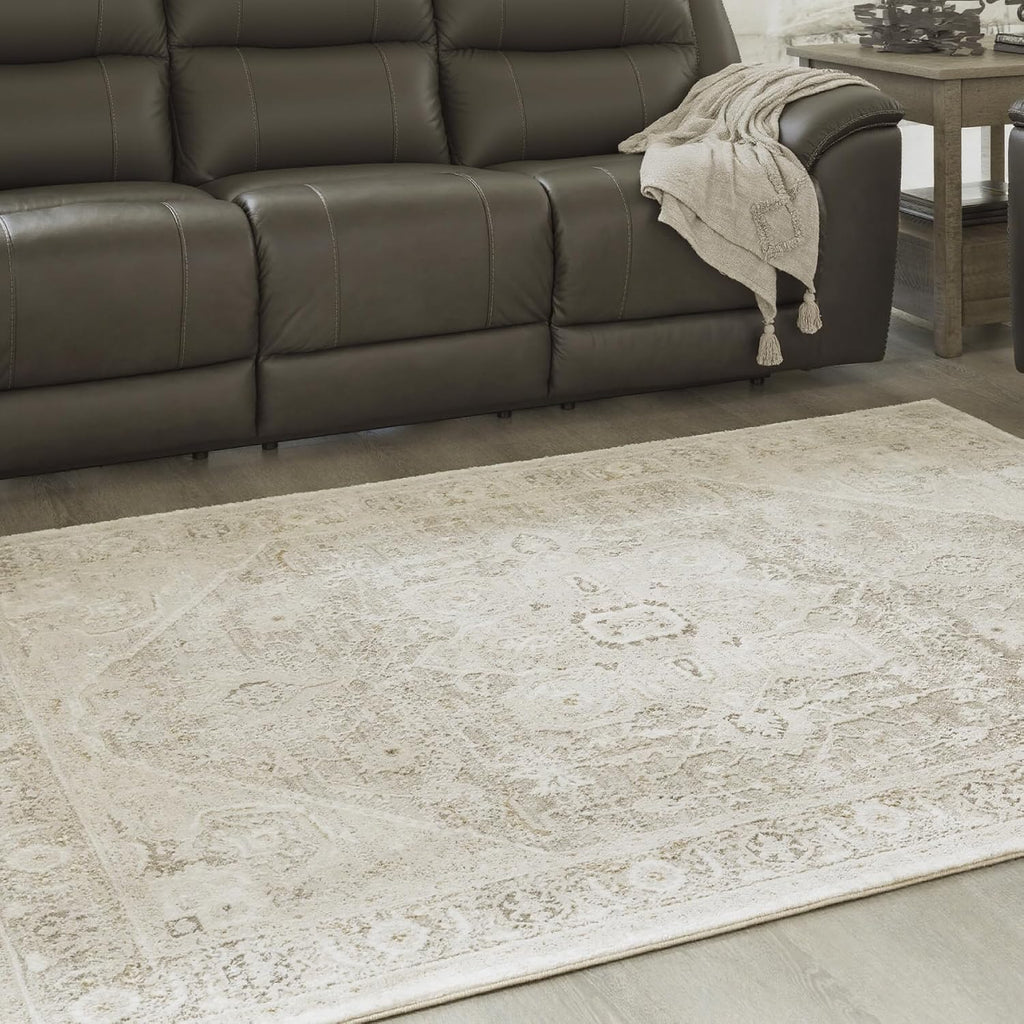 Area Rug, Neutral, Vintage Medallion