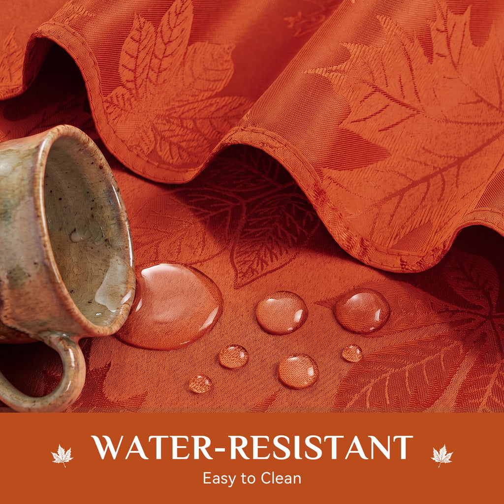 Fall Jacquard Dinner Napkins 20 x 20 Inch Set of 4, Burnt Orange