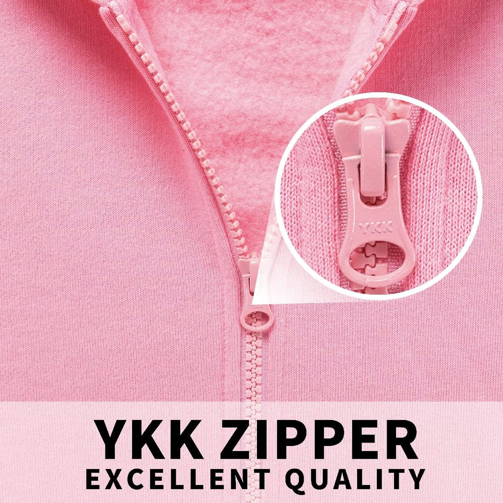 Fleece Kids Zip Up Hoodie Boys Girls Full Zip Hooded Sweatshirt