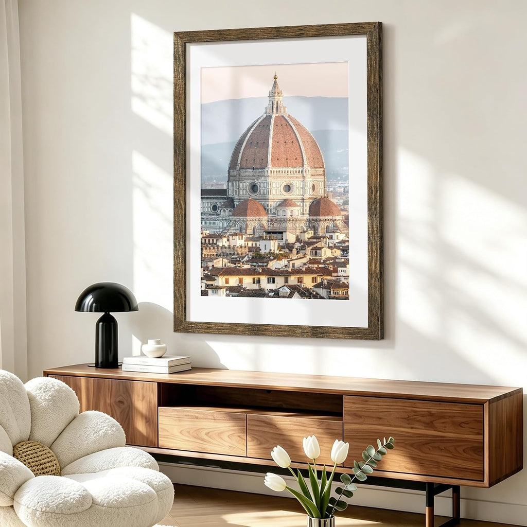 24x36 Rustic Brown Poster Frame, Picture Frame for Wall - Set of 3