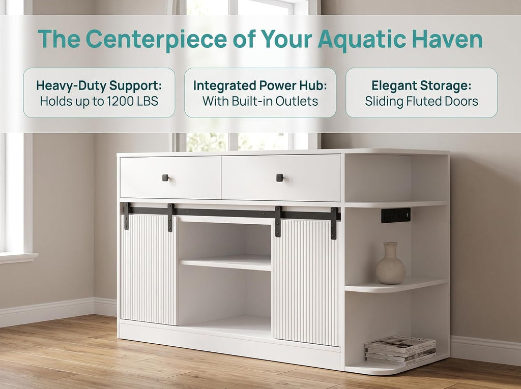 White 55-75 Gallon Aquarium Stand