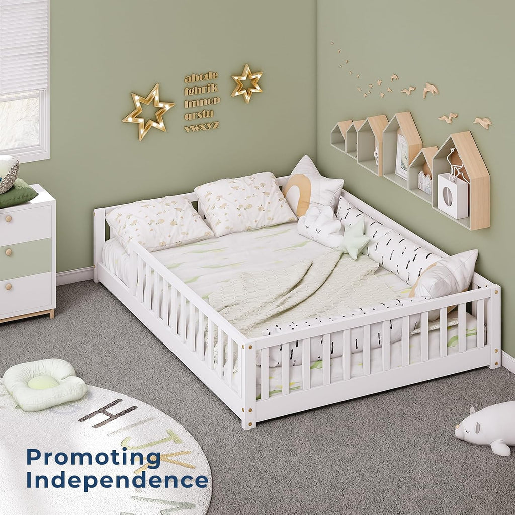 Montessori Floor Bed with Rails