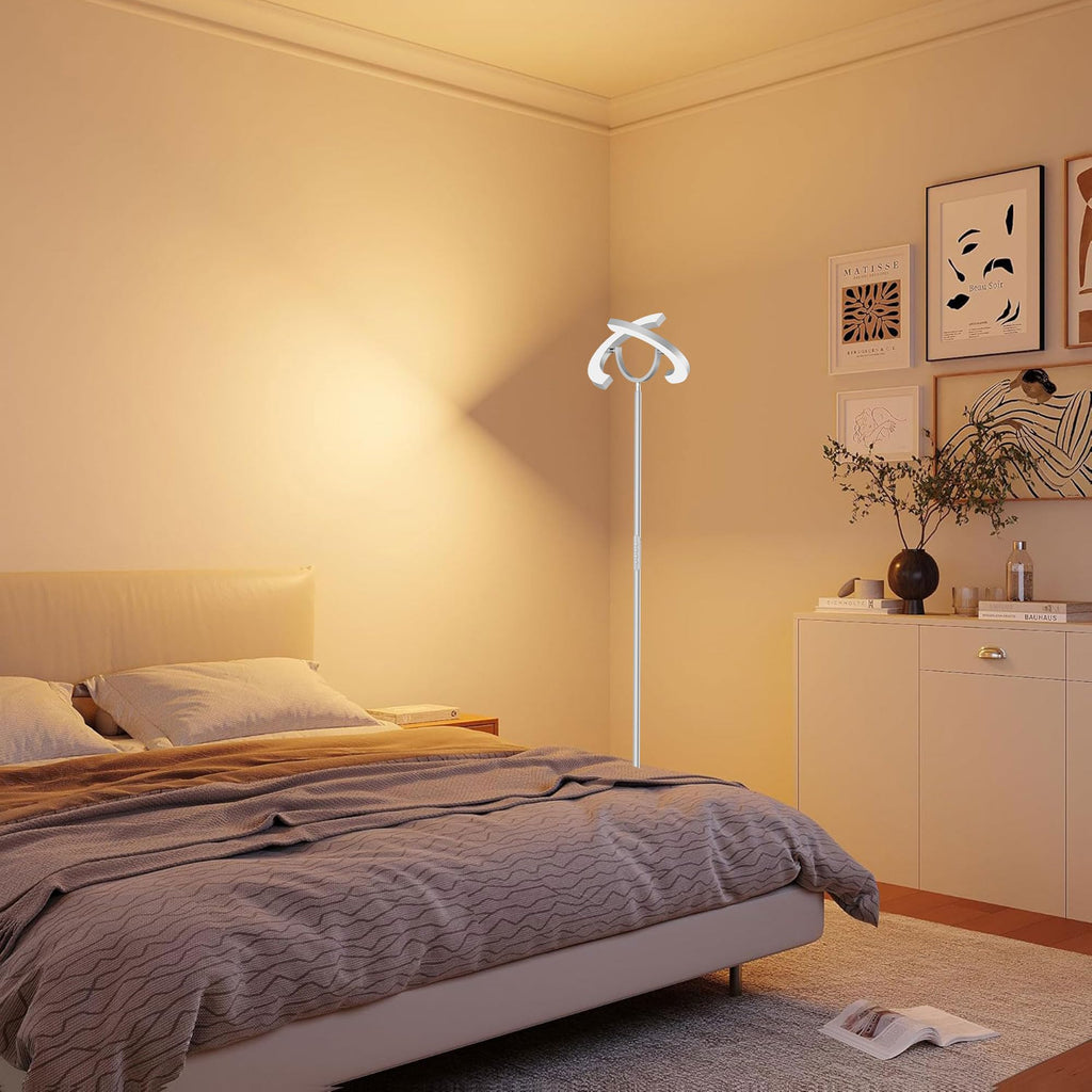 30W LED Floor Lamp, 350° Rotating Reading Standing Lamp with Remote Control, Stepless Dimmable Modern