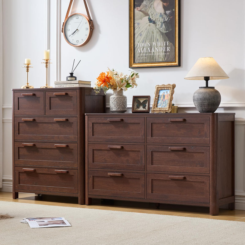Farmhouse 6 Drawer Dresser, Walnut