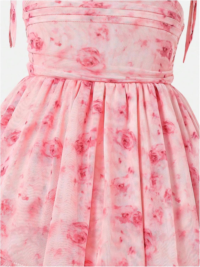 Toddler Girl's Floral Layered Ruffle Tank Dress Cute Summer Outfits