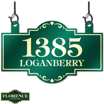 Hanging House Number Sign, Mailbox Numbers House Address Plaque, Indoor/Outdoor Use, 8x13 Inch, 22 Colors, Reflective