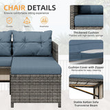 3-Piece Outdoor Patio Furniture Sets, Wicker Patio Conversation Sets