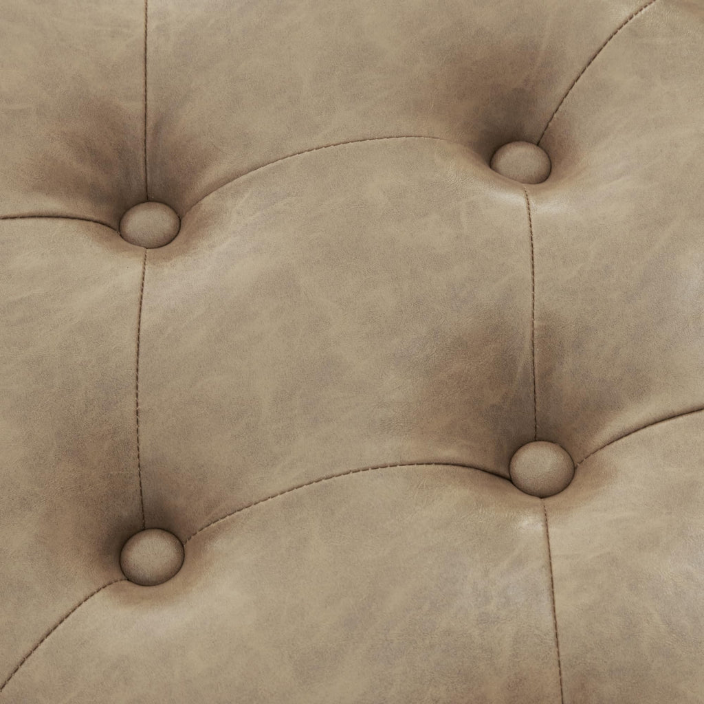 Leather Ottoman with Storage, Upholstered Button Tufted Ottoman Foot Rest, Foot Stools, 24" Rectangle Ottomans with