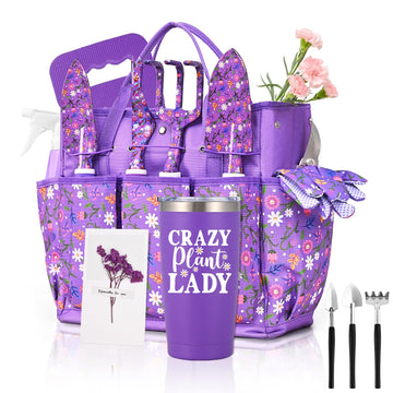 Gardening Gifts for Women, Gardening Tools for Women, 14 PCS Garden Tools Set Kit with Garden Tool Bag, Plant Lover