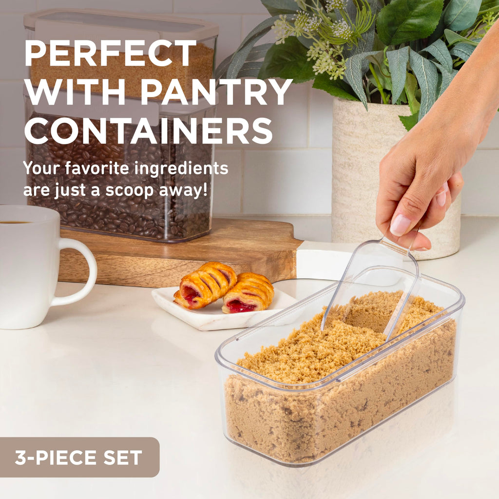 Pantry 3-Piece All-Purpose Scoop Set, 1/2 Cup, BPA-Free (Clear)