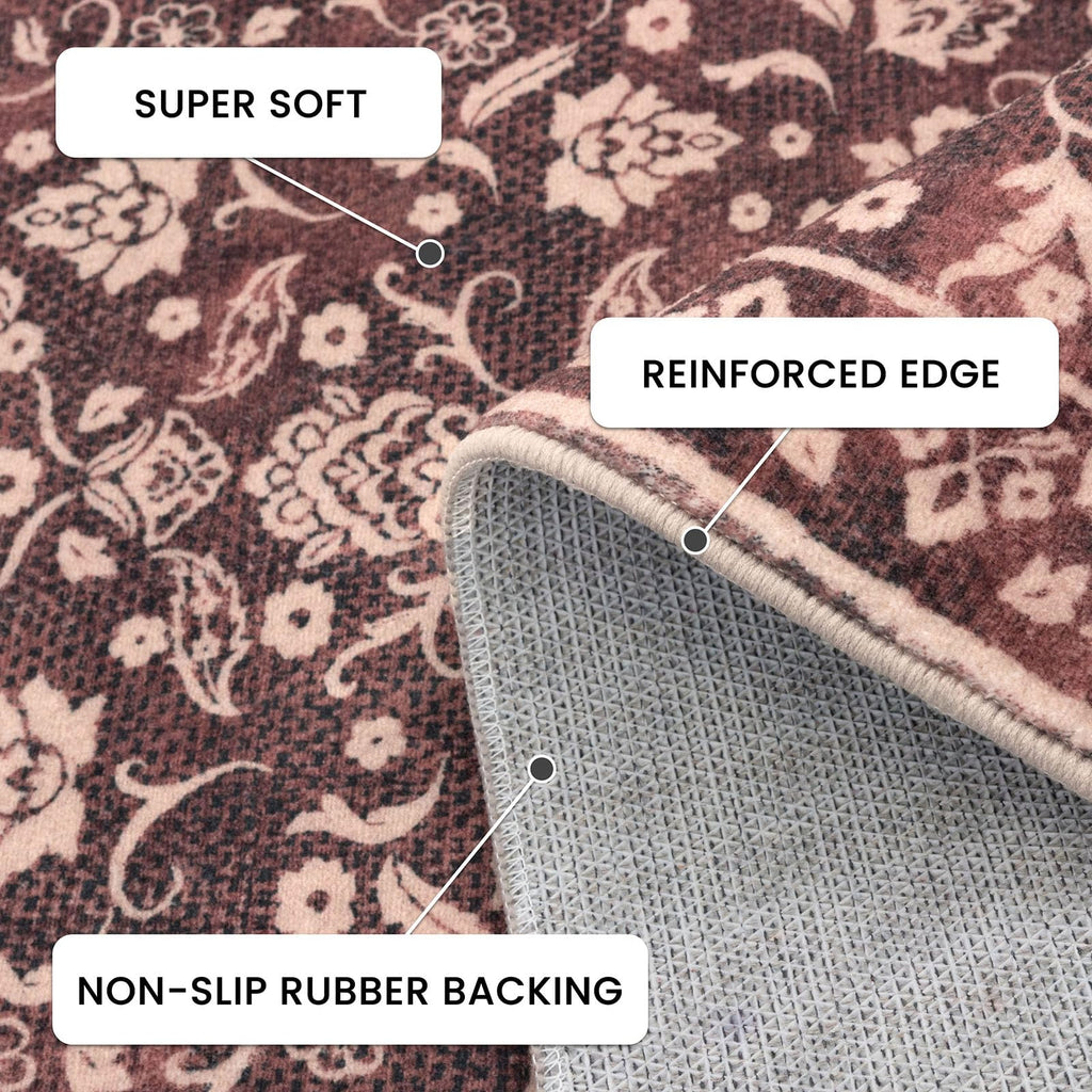 Vintage 2x5 Rug Washable Hallway Runner Non Slip Kitchen Runner