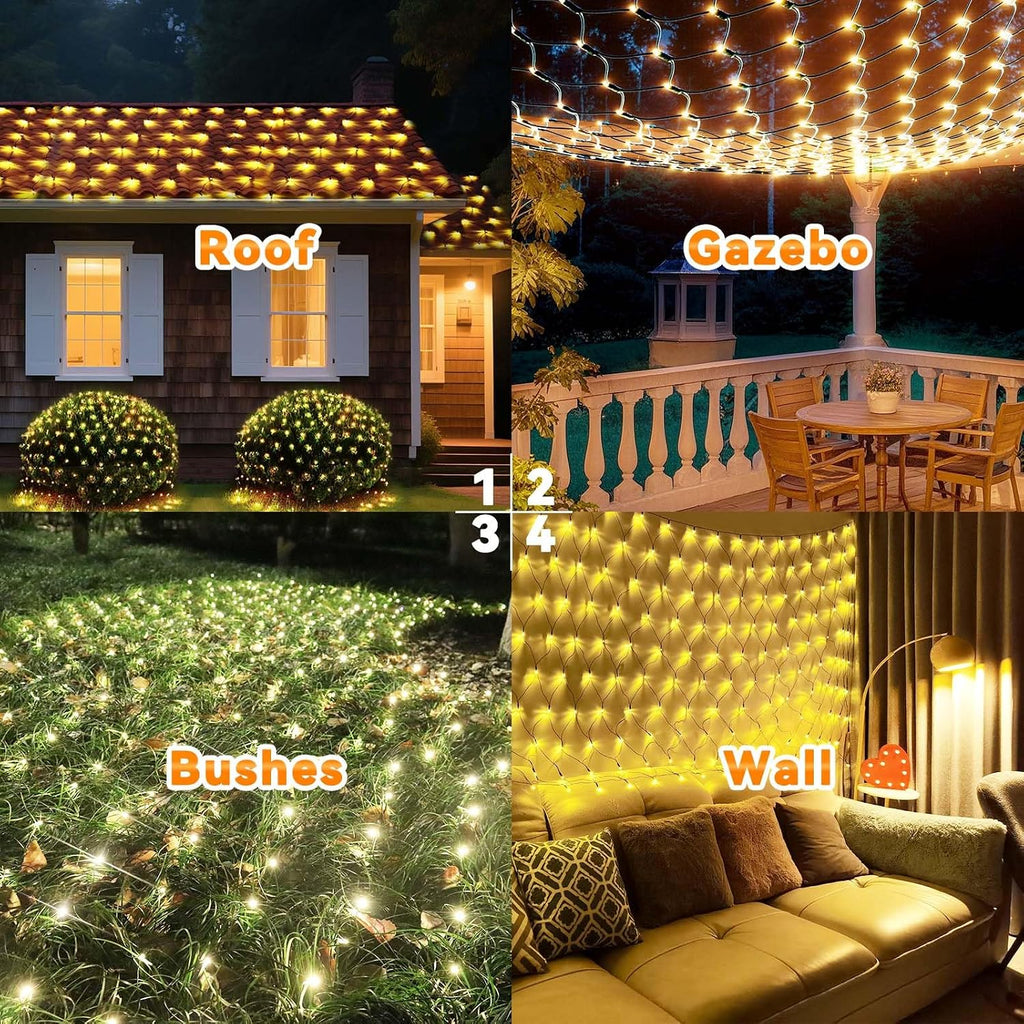 21FT x 5FT Christmas Net Lights Outdoor Mesh Lights Connectable