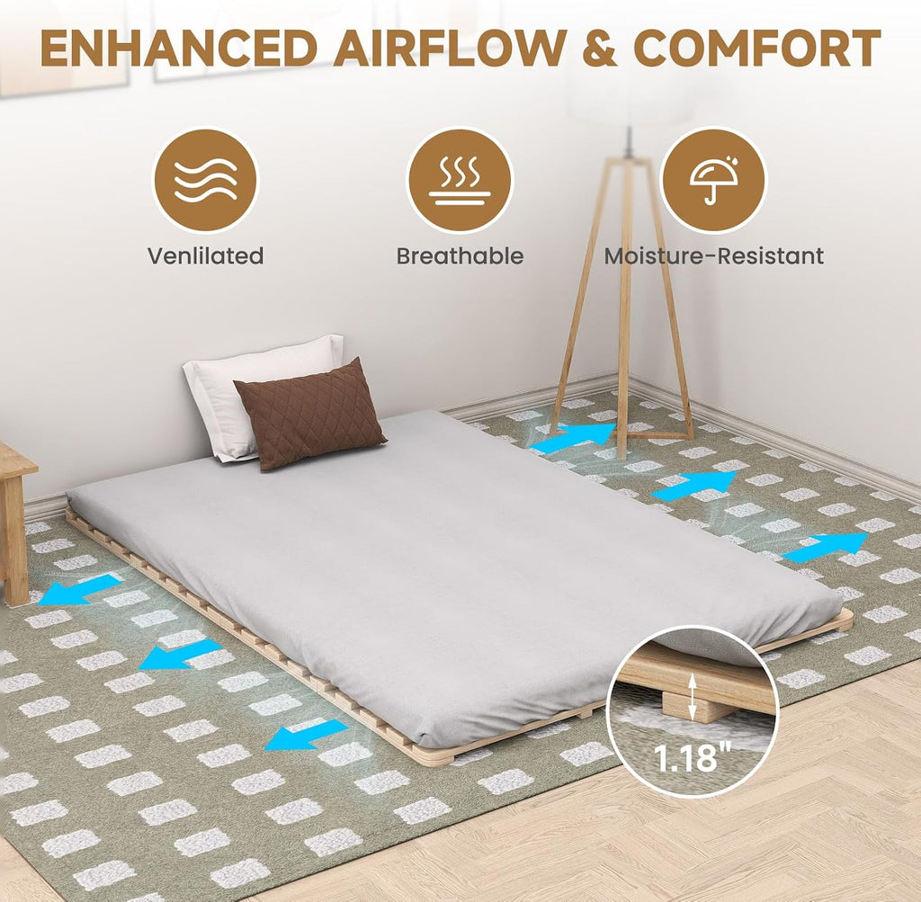 Floor Bed Frame, Foldable Tatami Bed Frame Futon Frame