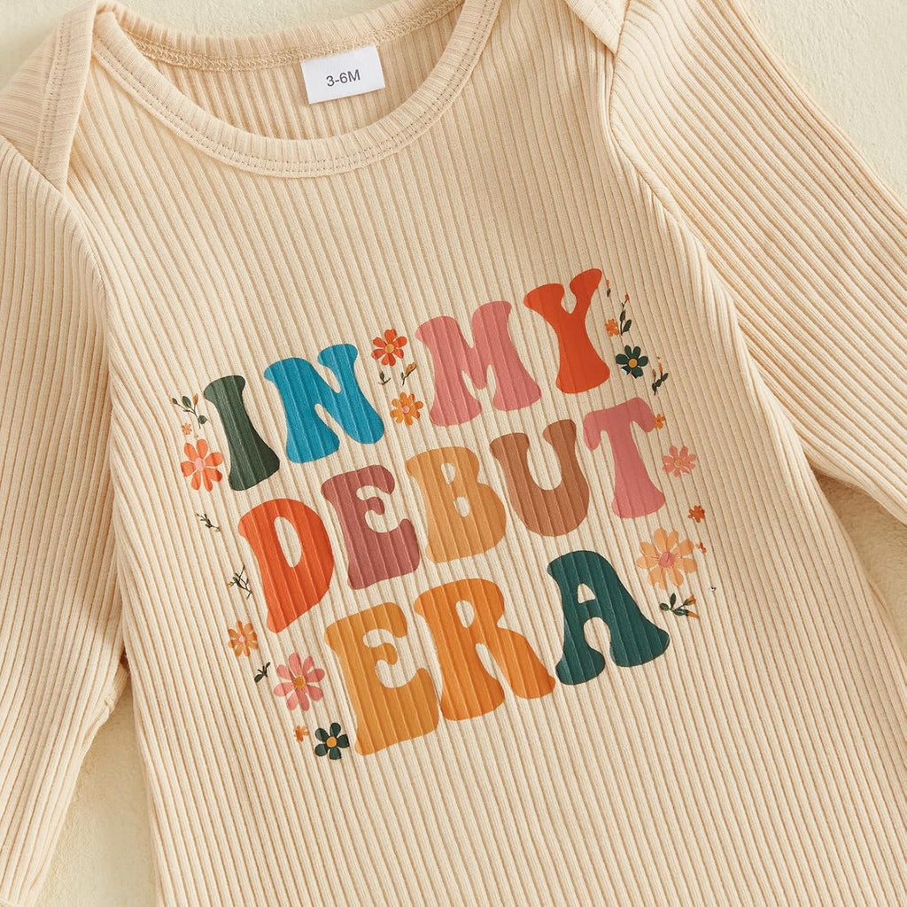 Newborn Baby Boy Girl Ribbed Romper Knot Hat Coming Home Outfits