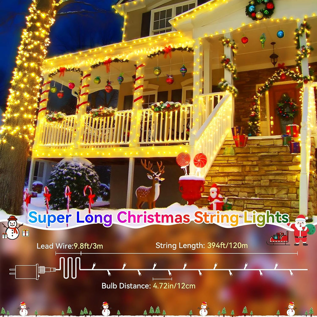 403FT 1000LED Christmas Lights Outdoor String Lights 8Modes Plug